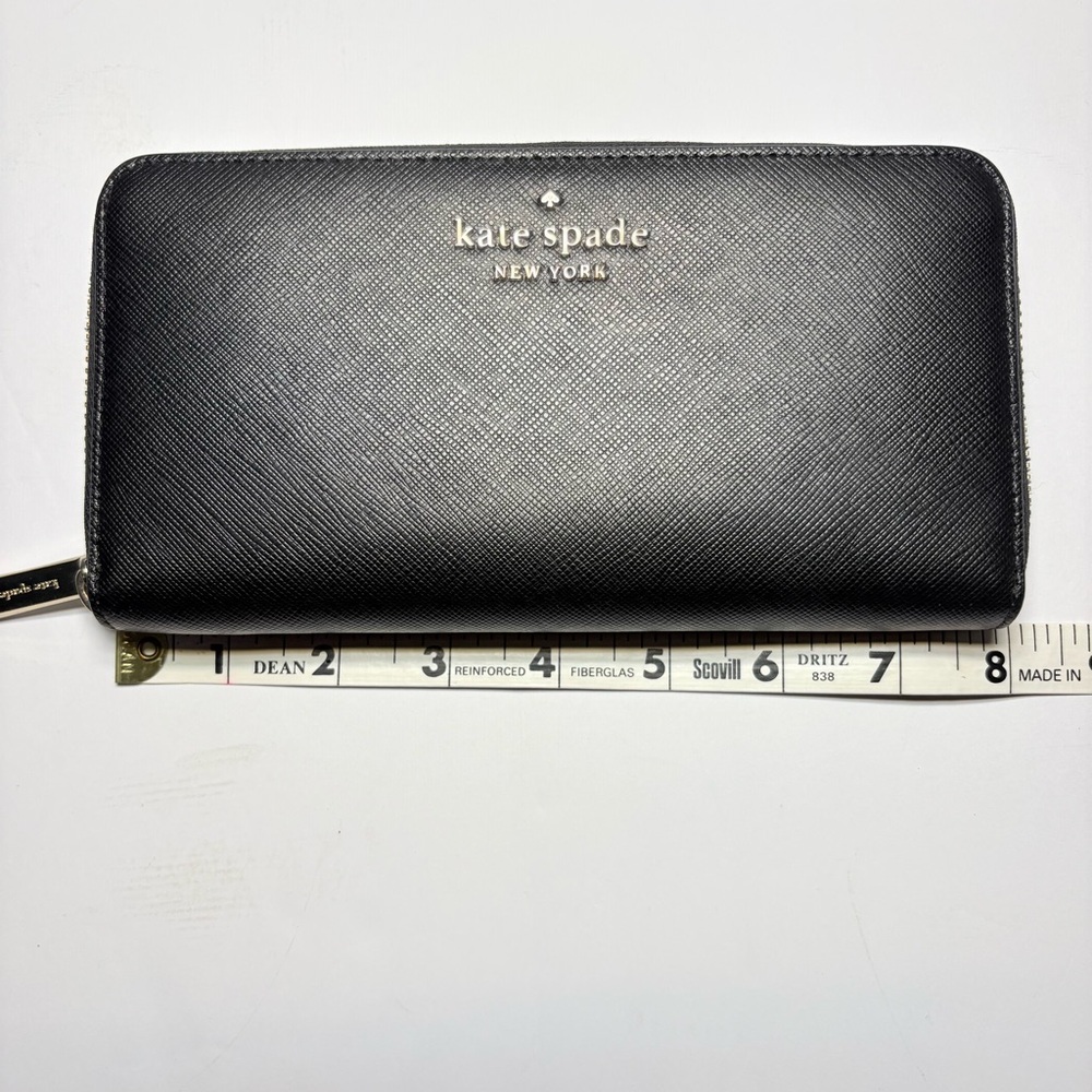 kate spade black zip-around Saffiano leather wallet - Picture 11 of 14